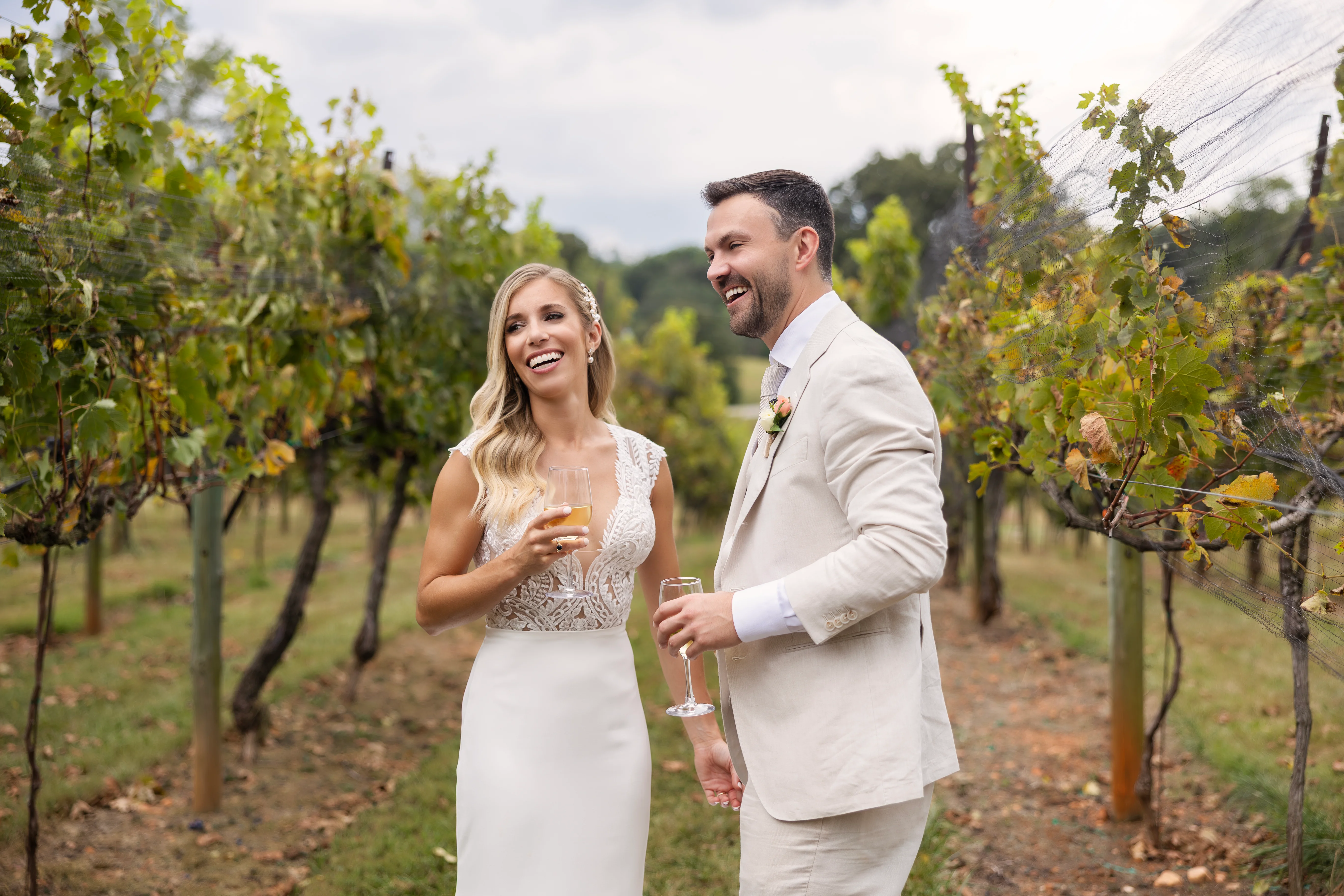 Bride and groom celebrating during a North Georgia wedding reception